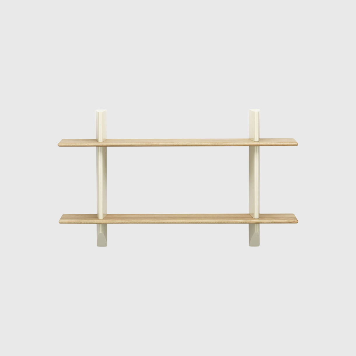 Rayonnage Mural Bookcase, Ecru, Natural Oak